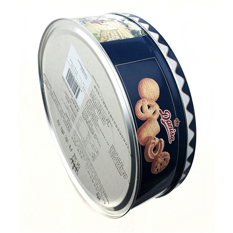 OEM promoționale de ambalare a produselor alimentare rotunde cookie biscuite staniu